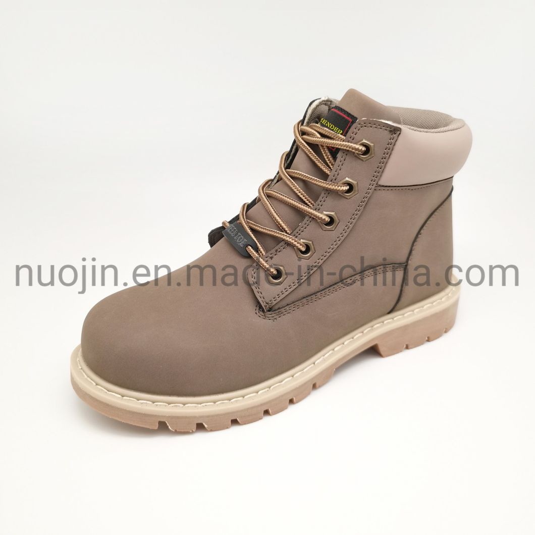 High Quality Steel Toe Women Genuine Leather Canvas Combat Safety Shoes Strong Insoles Work Boots