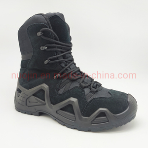 2023 New Black Water Proof Cow Suede Safety Boots for Men Composite Toe Safety Shoes with Rubber Outsole