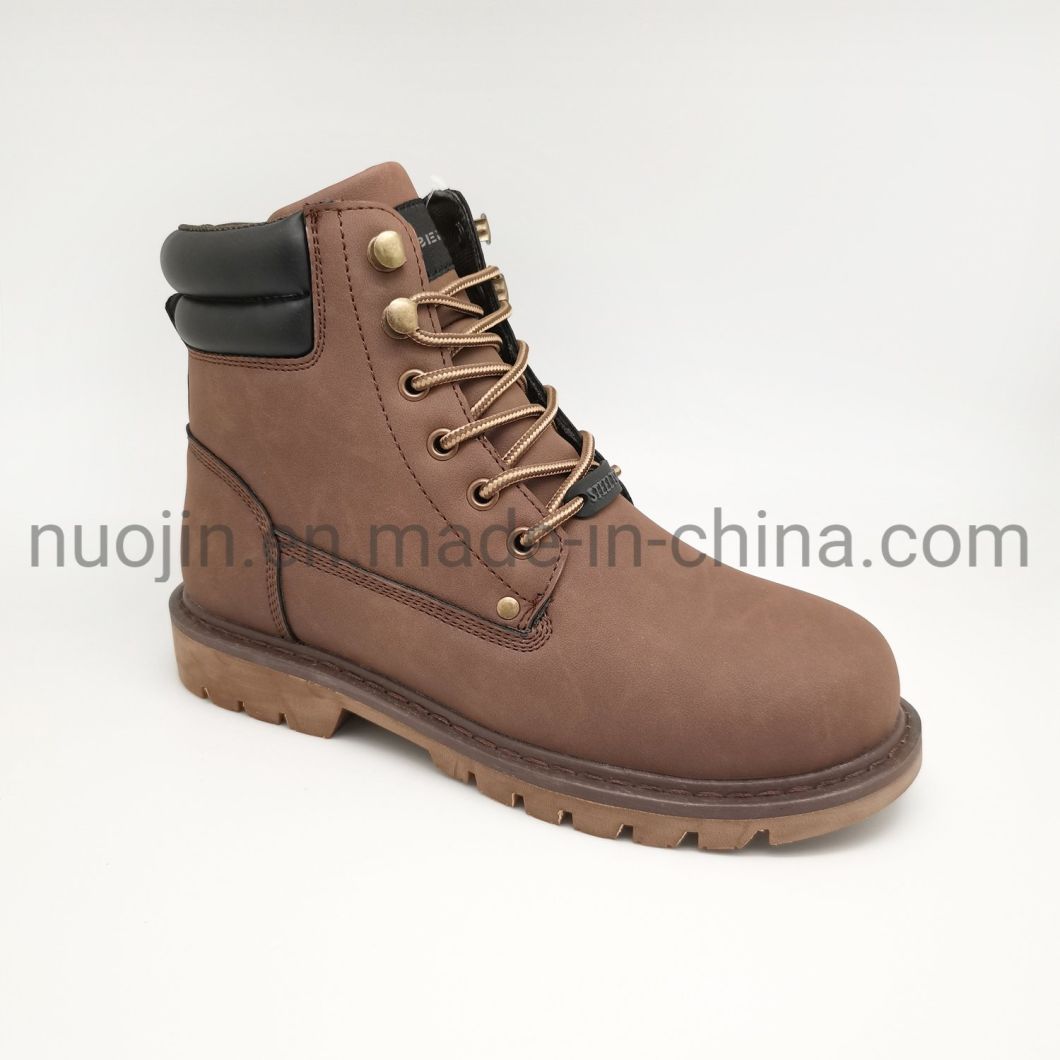 Industrial High Top Steel Toe PU Leather Boots Women Men Working Safety Shoes