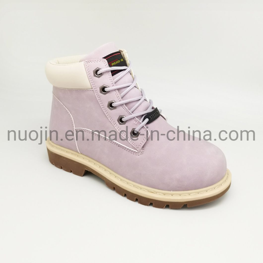 China Manufacturer Breathable Leather Women Shoes Steel Toe Anti-Slip Working Construction Boots Safety Shoes for Women