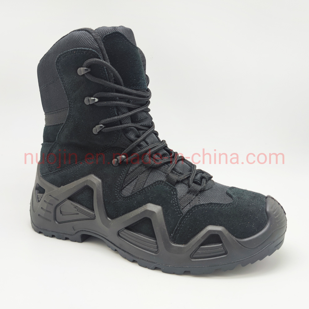 2023 New Black Water Proof Cow Suede Safety Boots for Men Composite Toe Safety Shoes with Rubber Outsole