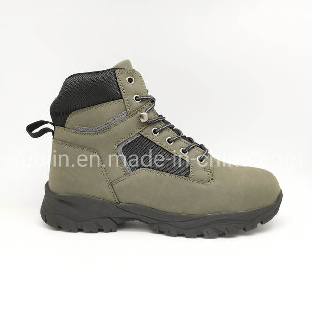 Men′ S Work Boots Cow Nubuck Leather Steel Toe Insulated Electric Hazard Industrial Boots Anti-Slip High Cut Work Safety Shoes